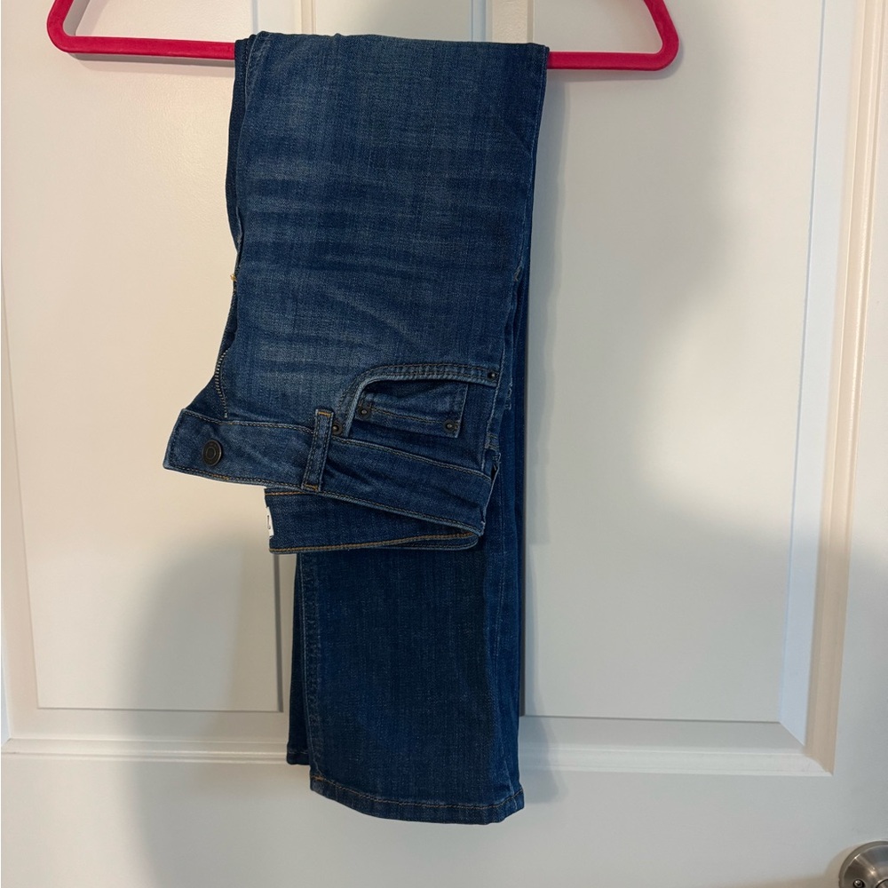 Zara Mid Rise Cropped Boot Cut Jeans